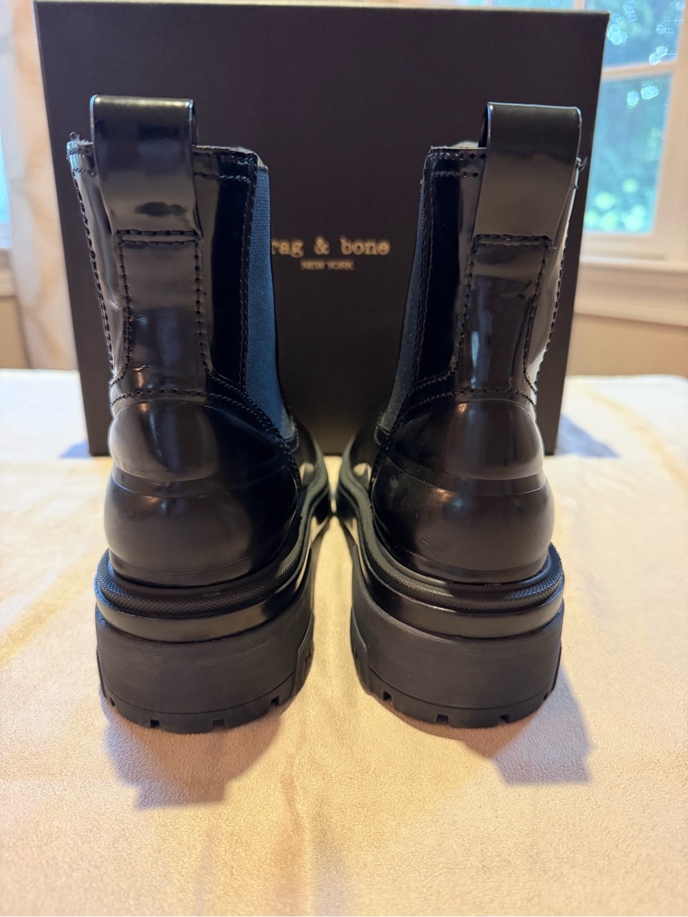 Rag & Bone Shaye Lug Sole Chelsea Boot in Black - Picture 2 of 6